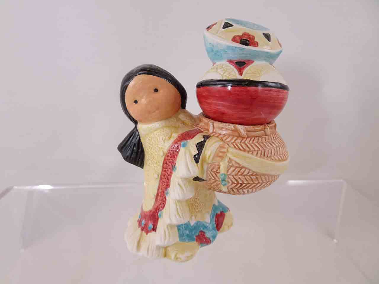 63449 Enesco Native American Indian girl salt and pepper shakers - stacker