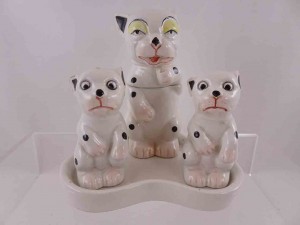 Bonzo dog condiment salt and pepper shaker set from Italy