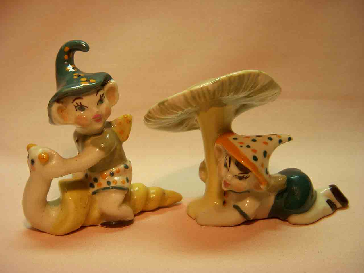 5879 Ceramic Arts Studio Pixies with Mushrooms salt and pepper shakers